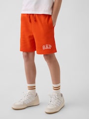 Gap Orange Relaxed Logo French Terry Pull On Shorts (4-13yrs) - Image 1 of 5