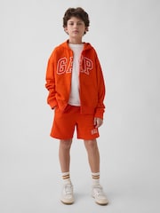 Gap Orange Relaxed Logo French Terry Pull On Shorts (4-13yrs) - Image 3 of 5