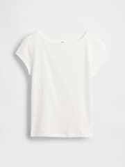 Gap White Cap-Sleeve Fitted T-Shirt (4-13yrs) - Image 3 of 4