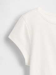 Gap White Cap-Sleeve Fitted T-Shirt (4-13yrs) - Image 4 of 4