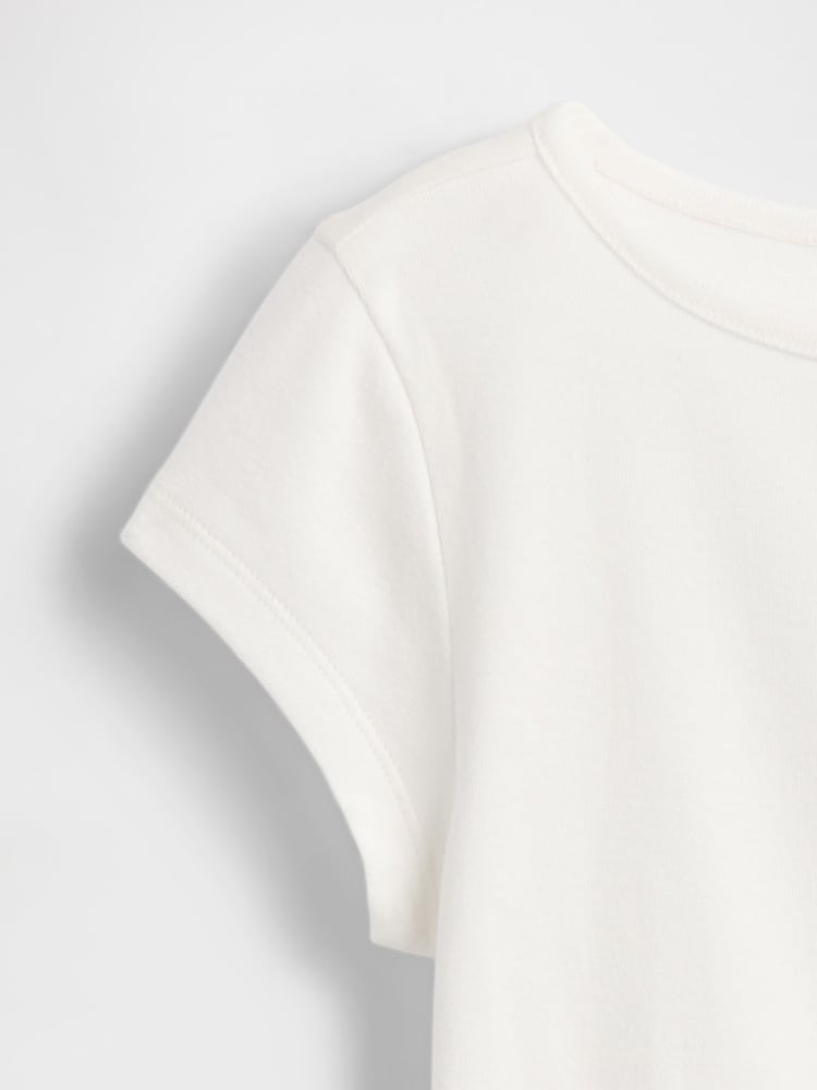 Gap White Cap-Sleeve Fitted T-Shirt (4-13yrs) - Image 4 of 4