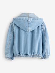 Gap Knit Hooded Denim Jacket (4-13yrs) - Imaginea 2 din 5