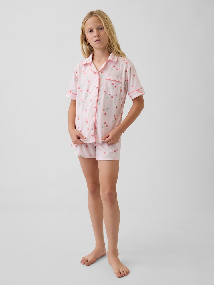 Gap Pink Cherry Pyjamas Short Set (6-13yrs) - Image 1 of 4 Gap Pink Cherry Pyjamas Short Set (6-13yrs) - Image 1 of 4