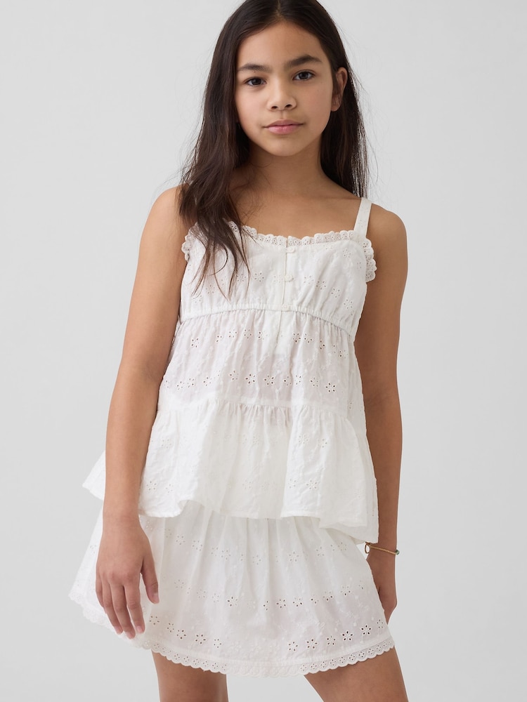 Gap White Tiered Eyelet Vest (4-13yrs) - Image 1 of 5