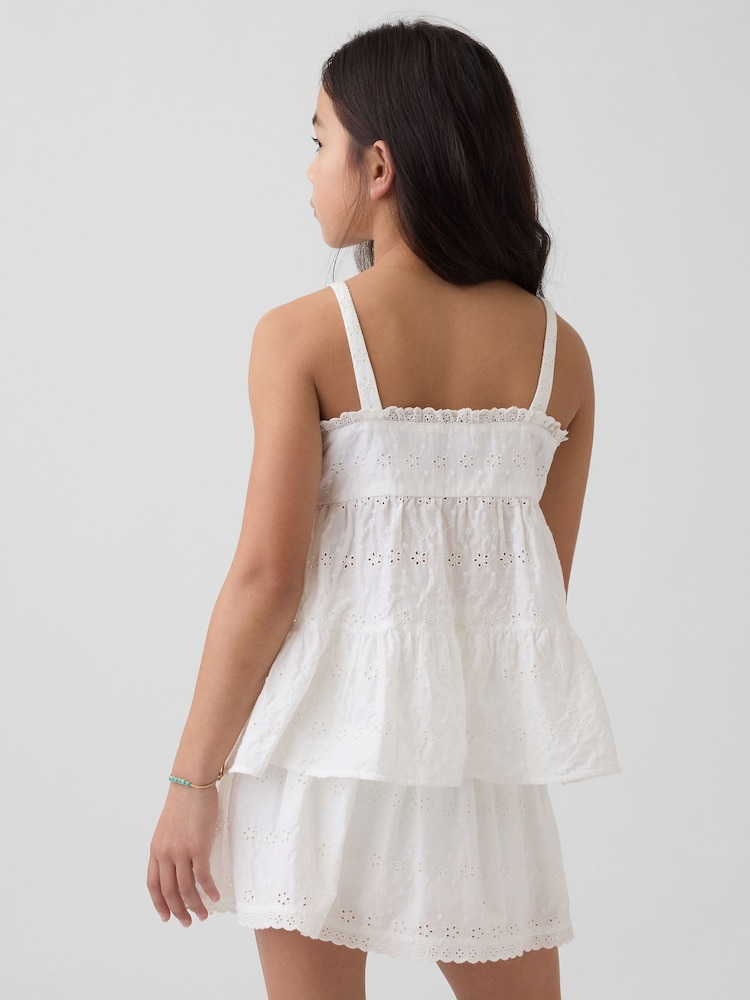 Gap White Tiered Eyelet Vest (4-13yrs) - Image 2 of 5