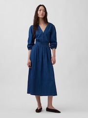 Gap Denim Midi-kjole med delt midje - Bilde 1 av 4