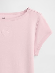Gap Pink Cap-Sleeve Fitted T-Shirt (4-13yrs) - Image 4 of 4