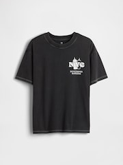 Gap Black Relaxed Graphic T-Shirt (4-13yrs) - Image 1 of 3