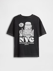 Gap Black Relaxed Graphic T-Shirt (4-13yrs) - Image 2 of 3