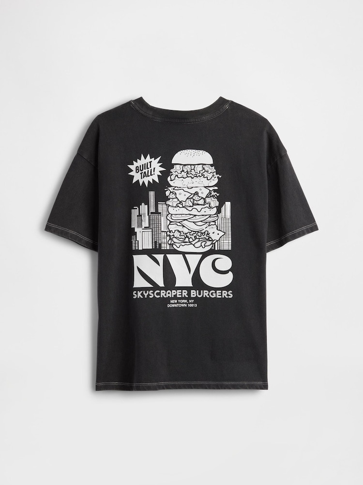 Gap Black Relaxed Graphic T-Shirt (4-13yrs) - Image 2 of 3