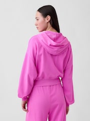 Gap Pink Oversized Logo French Terry Zip Hoodie - Image 2 of 9