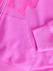 Gap Pink Oversized Logo French Terry Zip Hoodie - Image 9 of 9