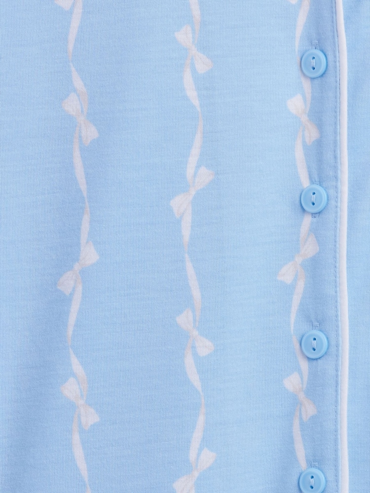 Gap Blue Bow Pyjamas Short Set (6-13yrs) - Image 4 of 4