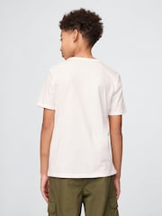 Blanc - T-shirt Gap logo (4-13ans) - Image 2 de 4