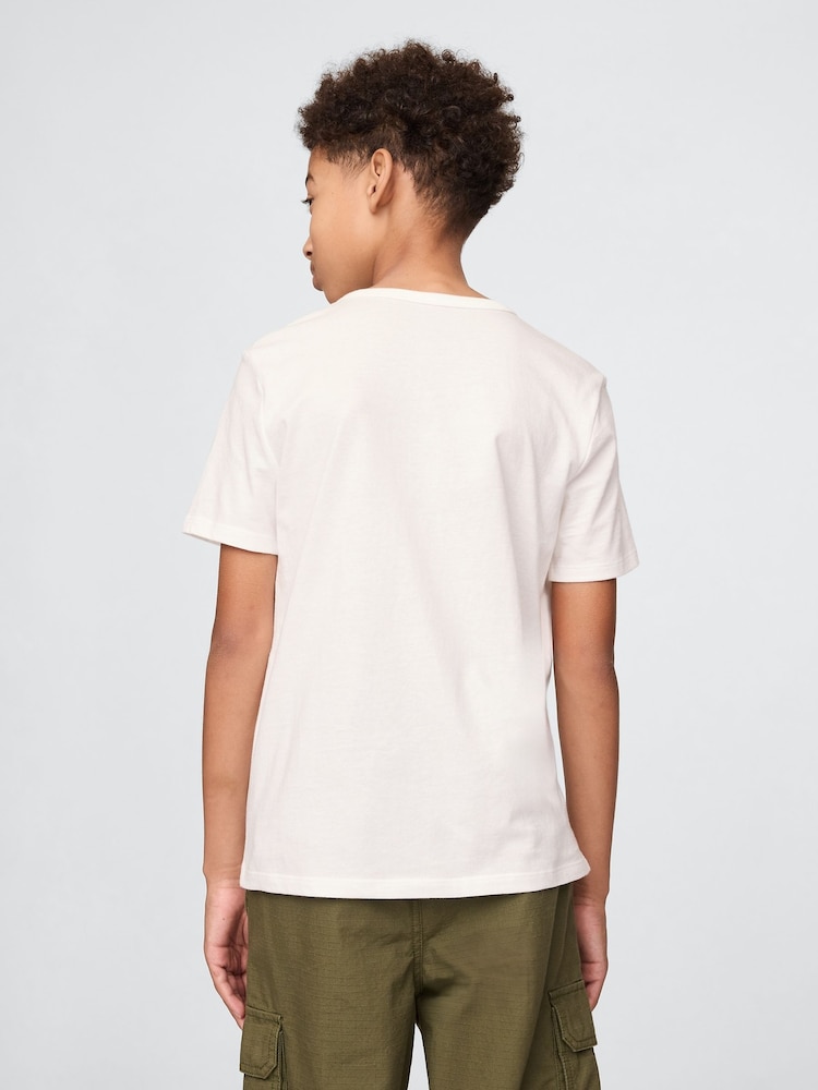 Blanc - T-shirt Gap logo (4-13ans) - Image 2 de 4