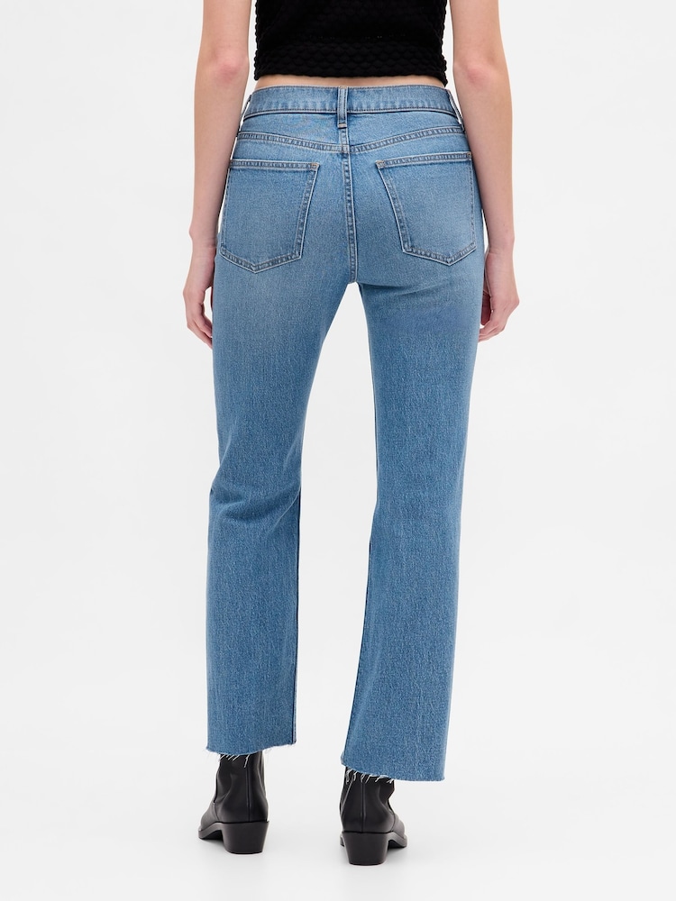 Gap Medium Indigo High Waisted '90s Slim Straight Crop Jeans - Image 2 of 6