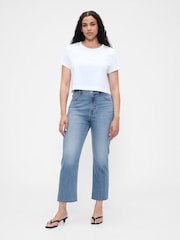 Gap Medium Indigo High Waisted '90s Slim Straight Crop Jeans - Image 5 of 6
