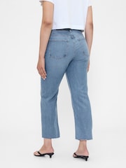 Gap Medium Indigo High Waisted '90s Slim Straight Crop Jeans - Image 6 of 6