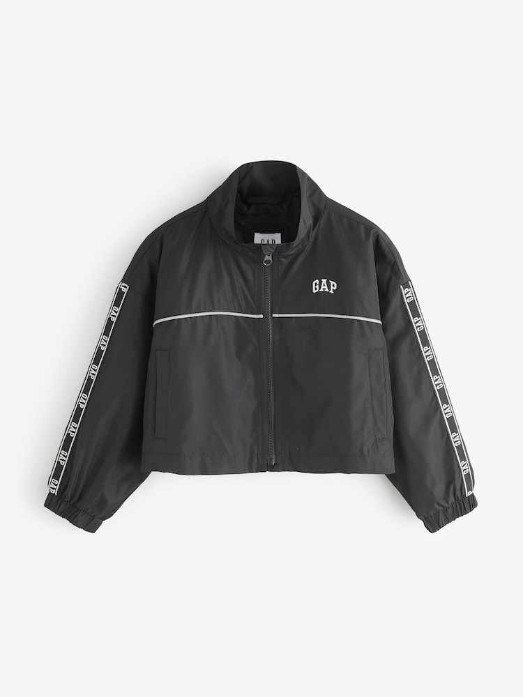 Gap Black Relaxed Windbreaker Jacket (4-13yrs) - Image 1 of 6 Gap Black Relaxed Windbreaker Jacket (4-13yrs) - Image 1 of 6