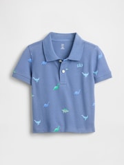Gap Blue Dinosaur Pique Polo Shirt (6mths-5yrs) - Image 2 of 3