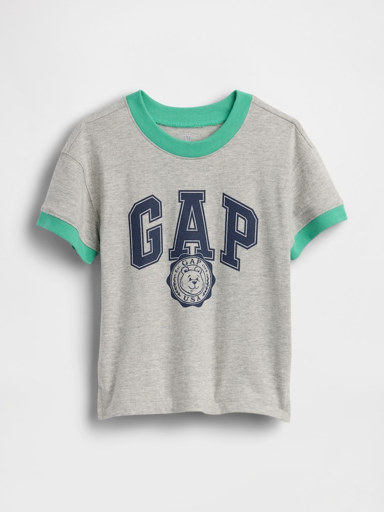 Gap Grey Logo Ringer T-Shirt (6mths-5yrs) - Image 1 of 3