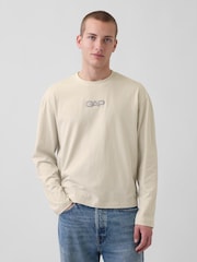 Gap Yellow Relaxed Logo Boxy Long Sleeve T-Shirt - Image 1 of 5