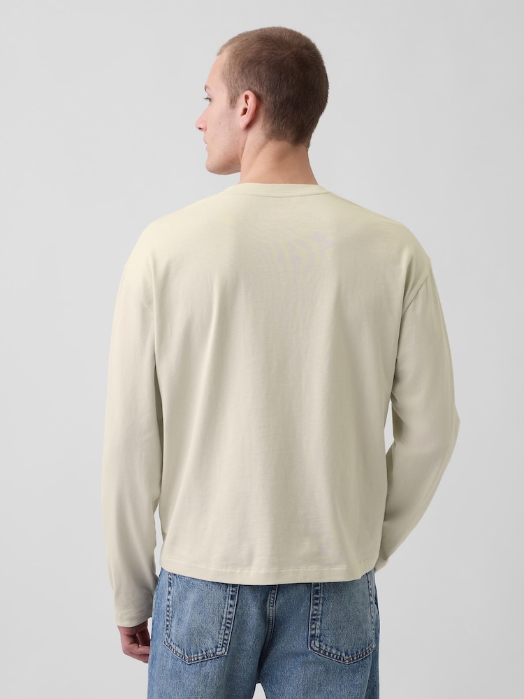Gap Yellow Relaxed Logo Boxy Long Sleeve T-Shirt - Image 2 of 5