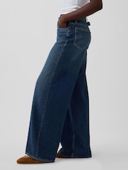 Gap Medium wash Mid Rise UltraSoft Buckle Baggy Jeans - Image 3 of 4