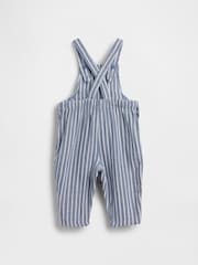 Gap Blue Striped Cotton-Gauze Brannan Bear Overalls (0-24mths) - Image 2 of 2