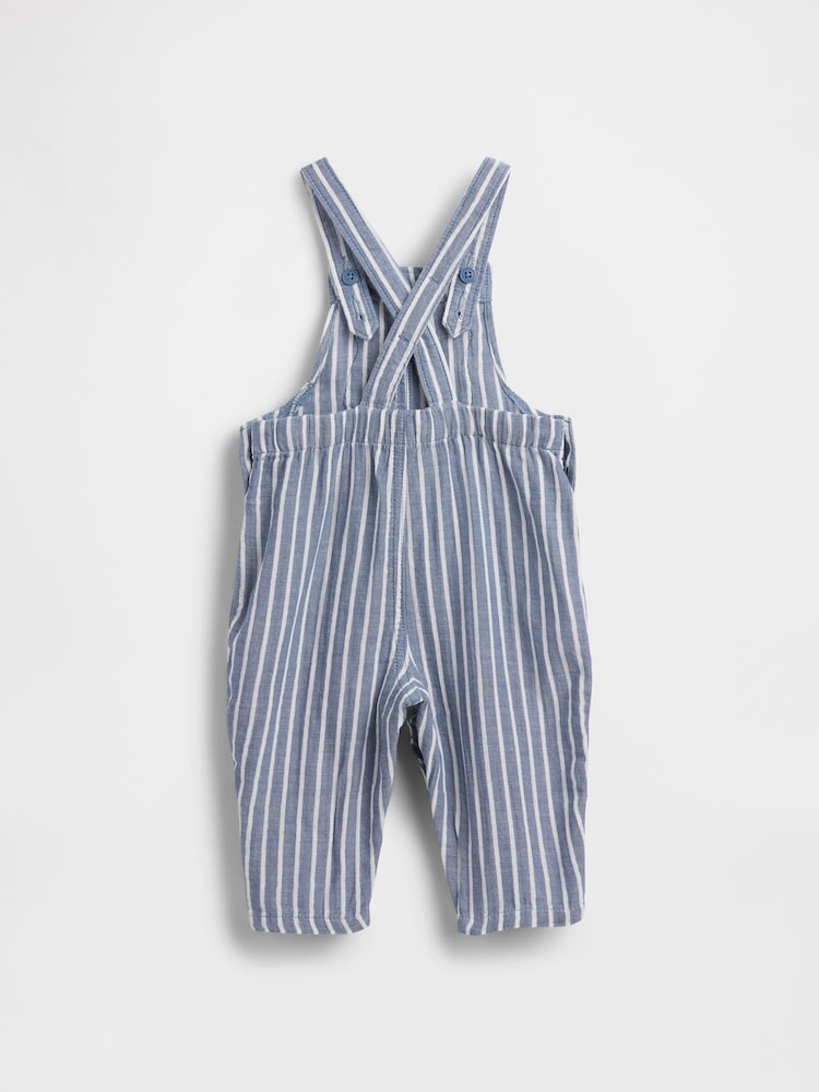 Gap Blue Striped Cotton-Gauze Brannan Bear Overalls (0-24mths) - Image 2 of 2 Gap Blue Striped Cotton-Gauze Brannan Bear Overalls (0-24mths) - Image 2 of 2