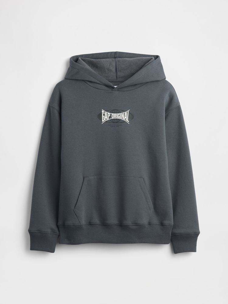 Gap Grey Relaxed Gap Logo Hoodie (4-13yrs) - Image 1 of 3