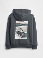 Gap Grey Relaxed Gap Logo Hoodie (4-13yrs) - Image 2 of 3