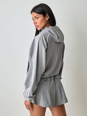 adidas Grey x Originals 1/2 Zip Hooded Jacket - Image 4 of 5