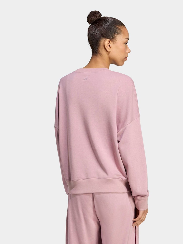 adidas Mauve Purple Colourpop Crew Neck Sweatshirt - Image 2 of 6 adidas Mauve Purple Colourpop Crew Neck Sweatshirt - Image 2 of 6