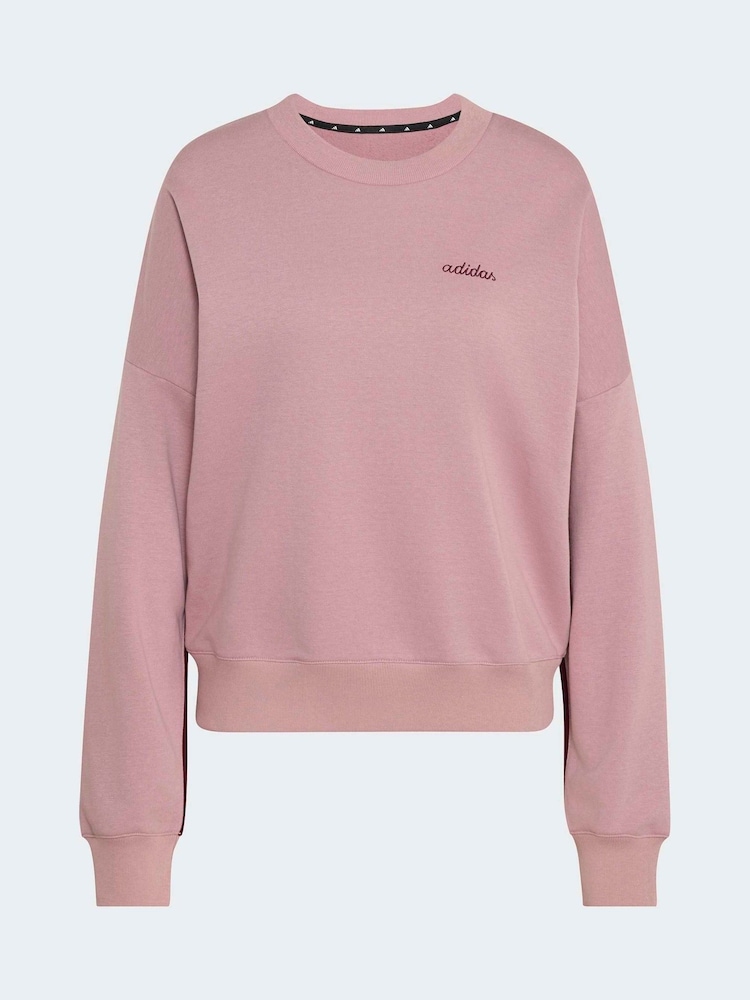 adidas Mauve Purple Colourpop Crew Neck Sweatshirt - Image 6 of 6 adidas Mauve Purple Colourpop Crew Neck Sweatshirt - Image 6 of 6