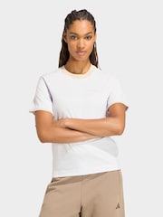 adidas Lilac Purple Seasonal Essentials Colourpop T-Shirt With Embroidered Graphic - Image 1 of 6
