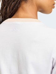 adidas Lilac Purple Seasonal Essentials Colourpop T-Shirt With Embroidered Graphic - Image 4 of 6
