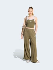 adidas Olive Green Colourpop Wide Leg Joggers - Image 1 of 6
