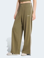 adidas Olive Green Colourpop Wide Leg Joggers - Image 3 of 6