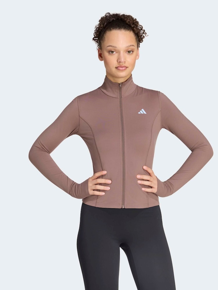 adidas Brown Studio Full Zip Jacket - Image 1 of 6