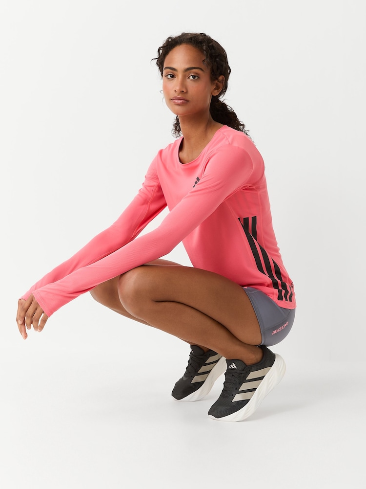 adidas Bright Pink Adizero Long-Sleeve T-Shirt - Image 2 of 5