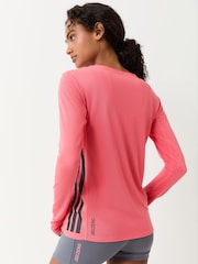 adidas Bright Pink Adizero Long-Sleeve T-Shirt - Image 3 of 5