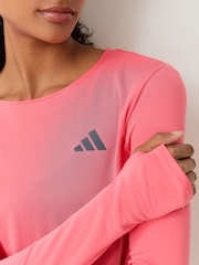 adidas Bright Pink Adizero Long-Sleeve T-Shirt - Image 4 of 5