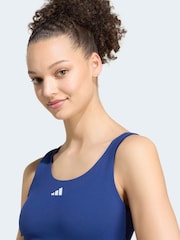 adidas Navy 3-Stripes Studio Crop Vests - Image 4 of 6
