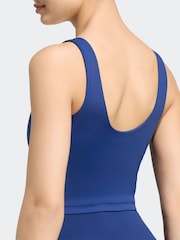 adidas Navy 3-Stripes Studio Crop Vests - Image 5 of 6