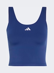 adidas Navy 3-Stripes Studio Crop Vests - Image 6 of 6