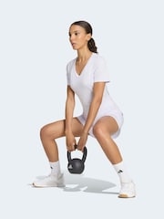 adidas Lilac Purple Workout Essentials V-Neck T-Shirt - Image 5 of 8