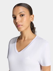 adidas Lilac Purple Workout Essentials V-Neck T-Shirt - Image 7 of 8