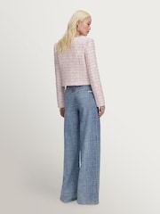 Self-Portrait Pink Sequin Boucle Jacket - Image 4 of 5