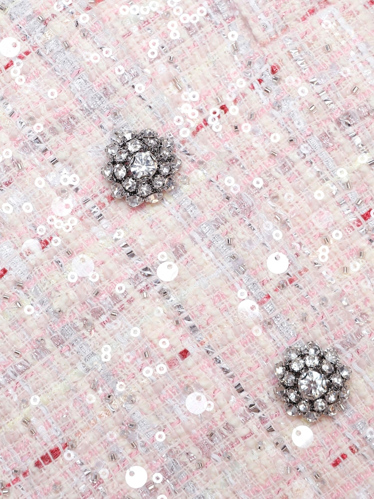 Self-Portrait Pink Sequin Boucle Jacket - Image 5 of 5 Self-Portrait Pink Sequin Boucle Jacket - Image 5 of 5